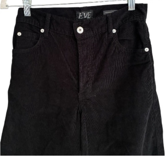 Eve Black Corduroy Wide-Leg Pants Size 26 - Picture 2 of 6